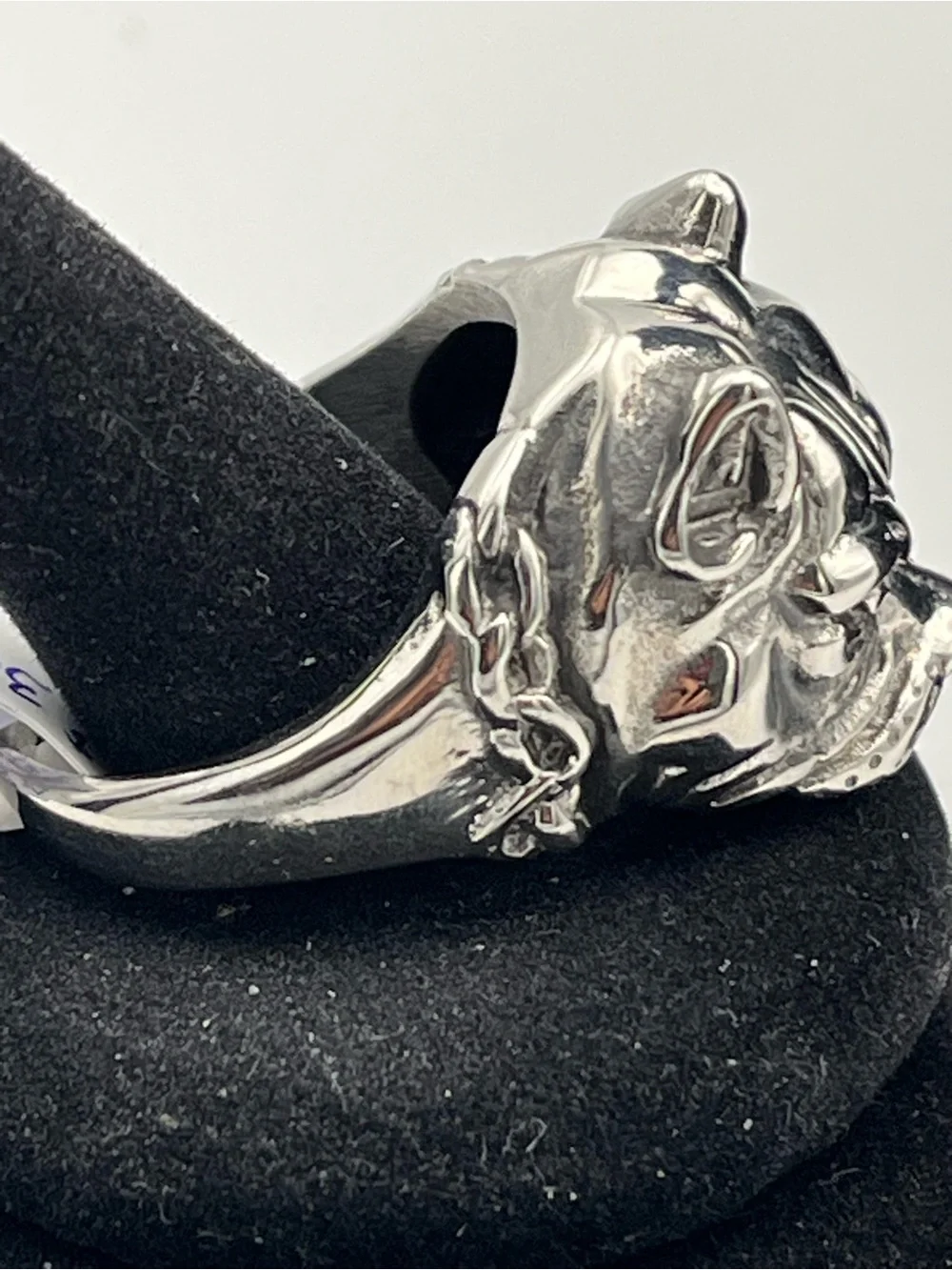 Stainless Steel Silver Pitt Bull Dog Ring